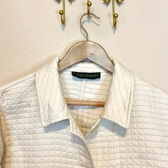 Harve Benard White Utility Jacket with Textured Design - Picture 2 of 6